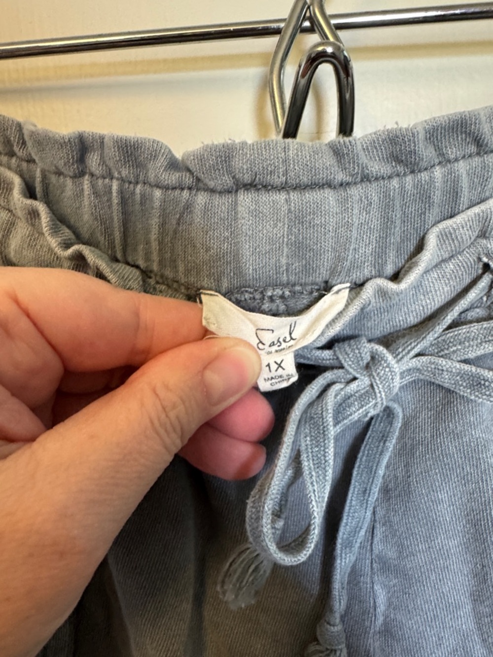 easel Washed Gray Drawstring Cargo Pants - Picture 2 of 6